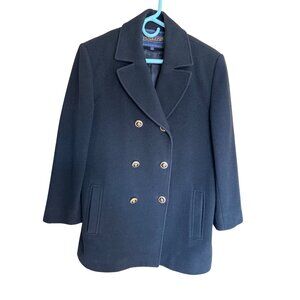 Pendleton Vintage Womens Size 8 Black Wool Cashmere Blend Pea Coat